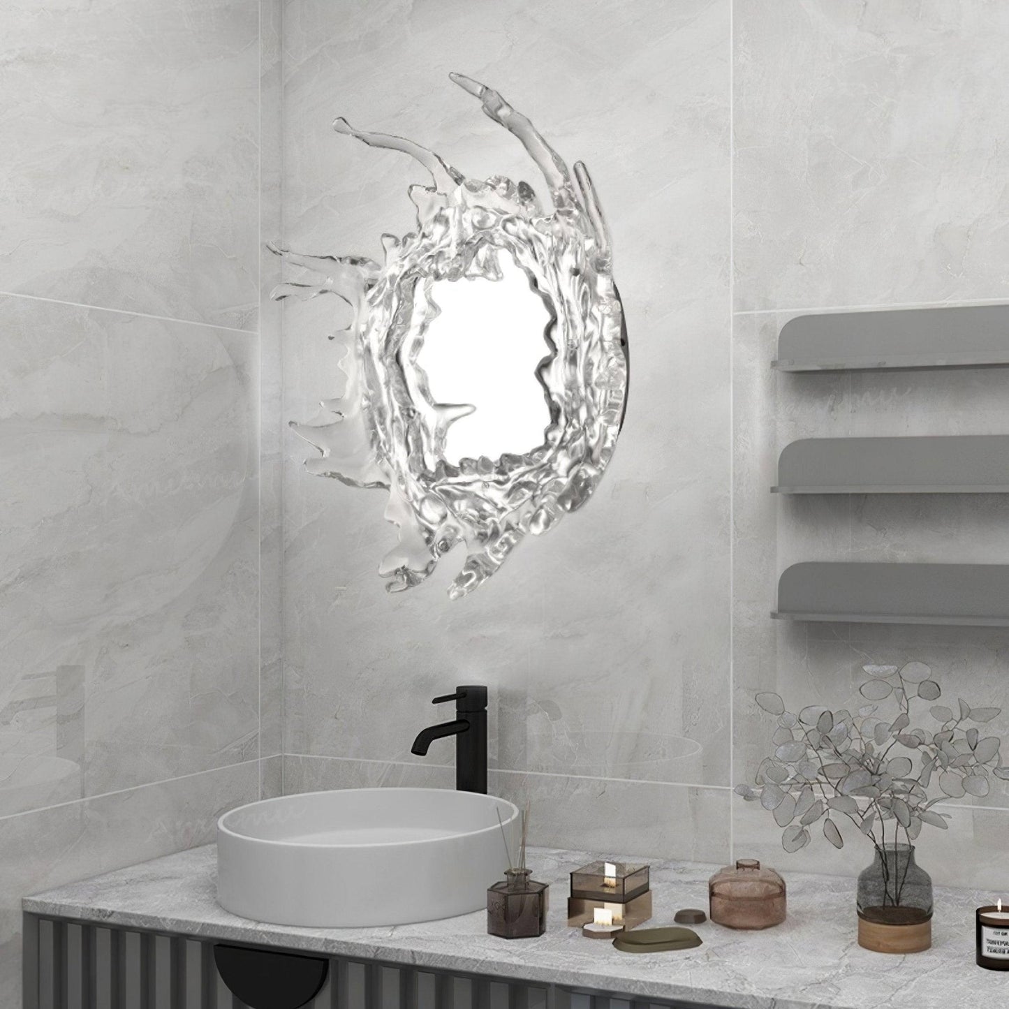 Water Drop Mirror Wall Lamp - Adjustable Brightness, Elegant Design