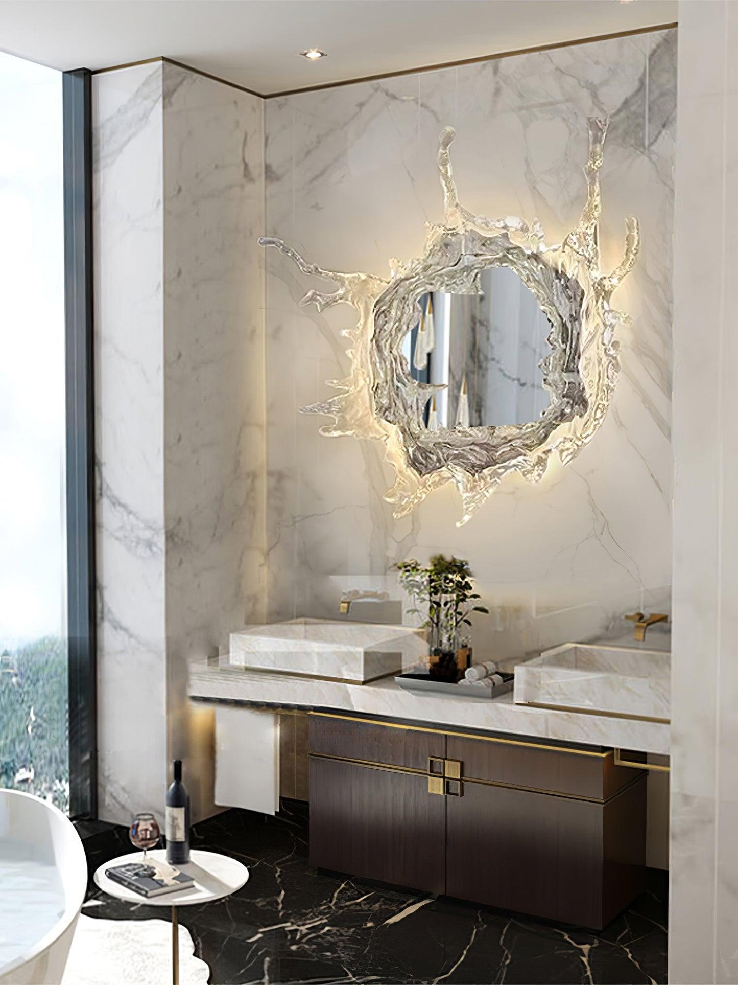 Water Drop Mirror Wall Lamp - Adjustable Brightness, Elegant Design