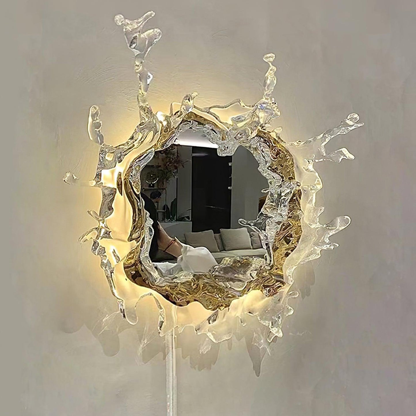Water Drop Mirror Wall Lamp - Adjustable Brightness, Elegant Design