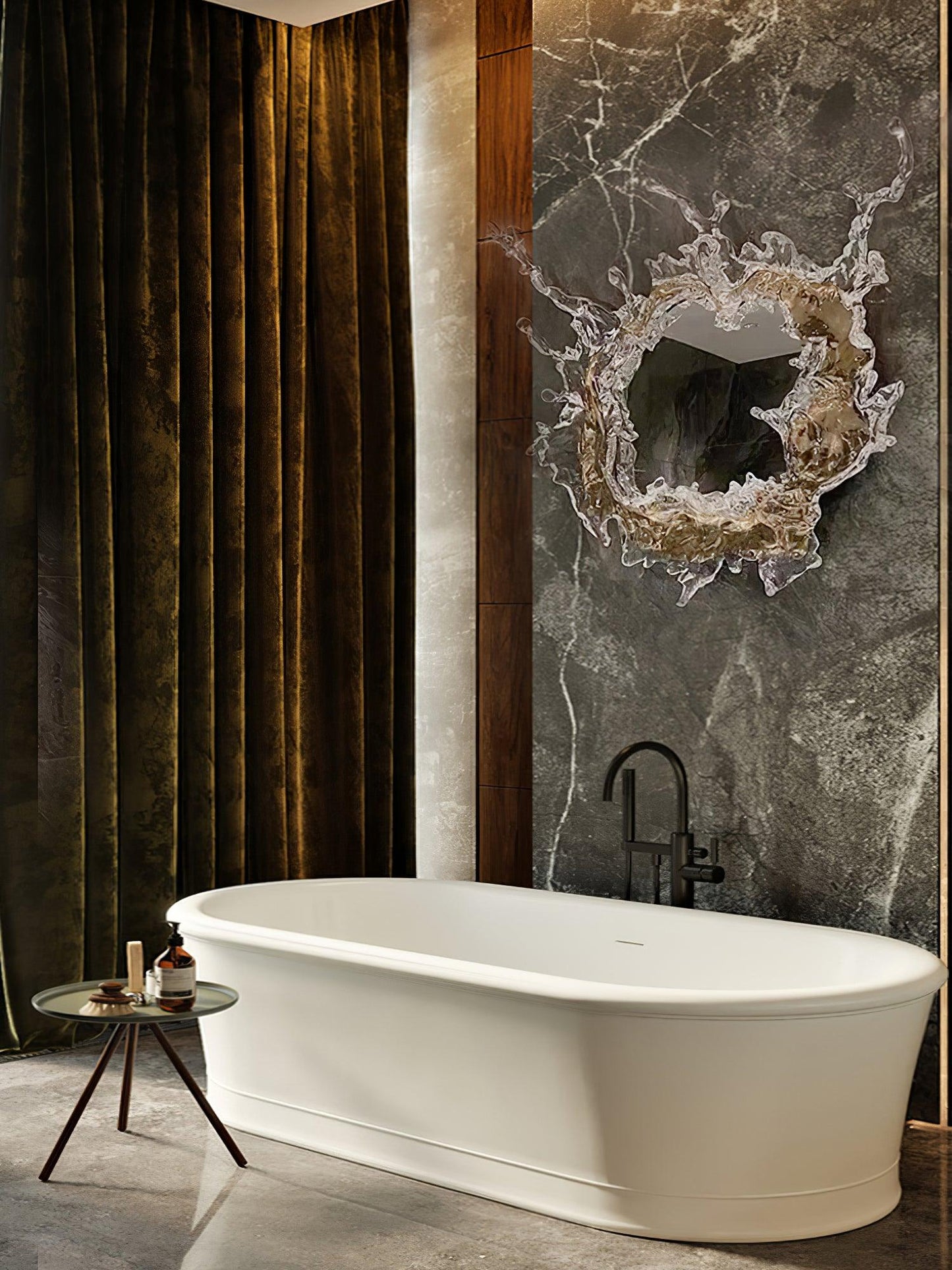 Water Drop Mirror Wall Lamp - Adjustable Brightness, Elegant Design