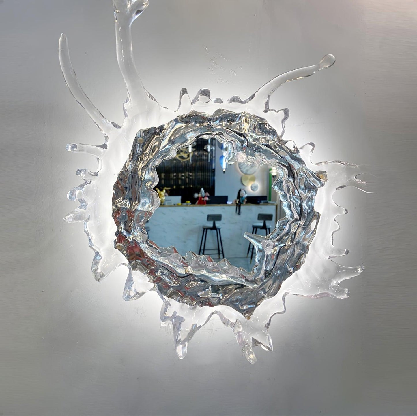 Water Drop Mirror Wall Lamp - Adjustable Brightness, Elegant Design