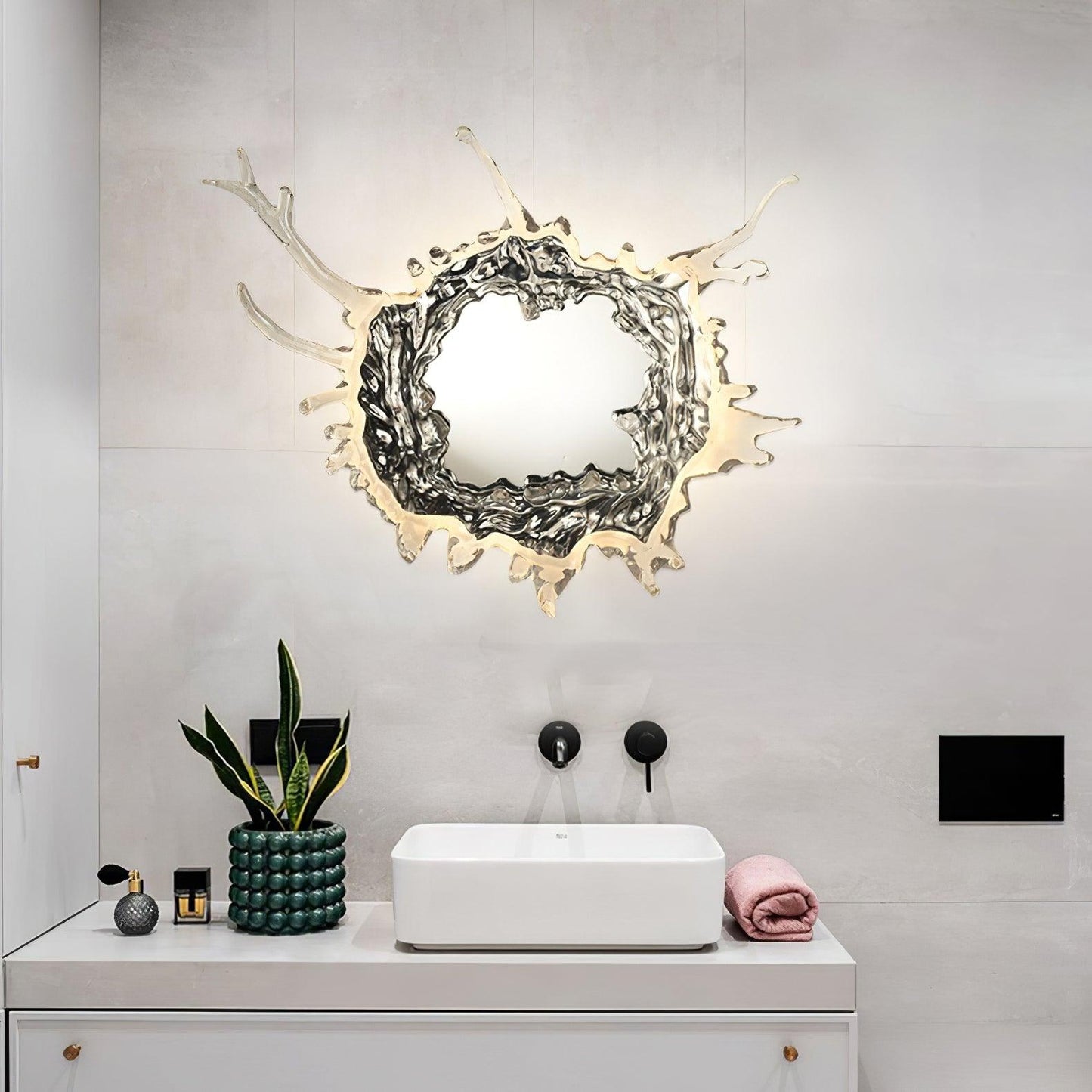 Water Drop Mirror Wall Lamp - Adjustable Brightness, Elegant Design