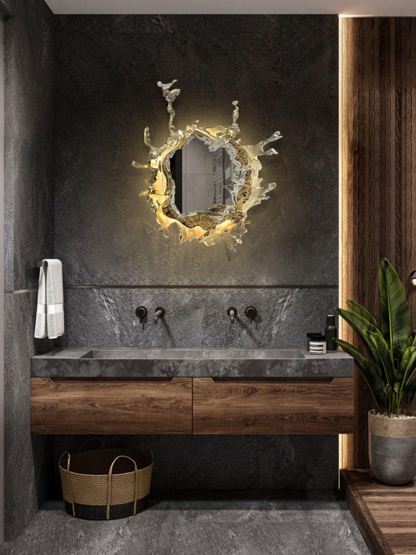 Water Drop Mirror Wall Lamp - Adjustable Brightness, Elegant Design