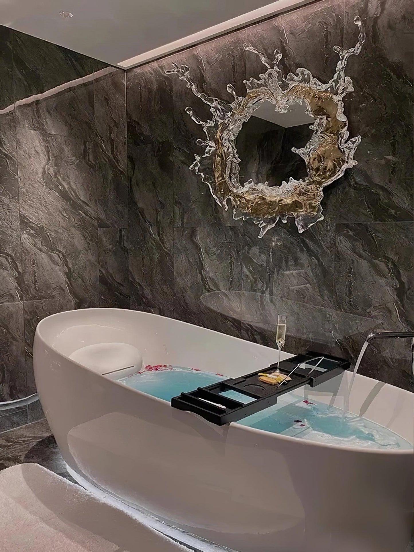 Water Drop Mirror Wall Lamp - Adjustable Brightness, Elegant Design