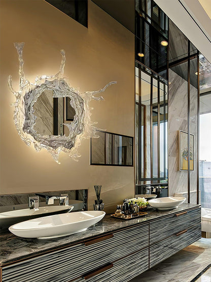 Water Drop Mirror Wall Lamp - Adjustable Brightness, Elegant Design