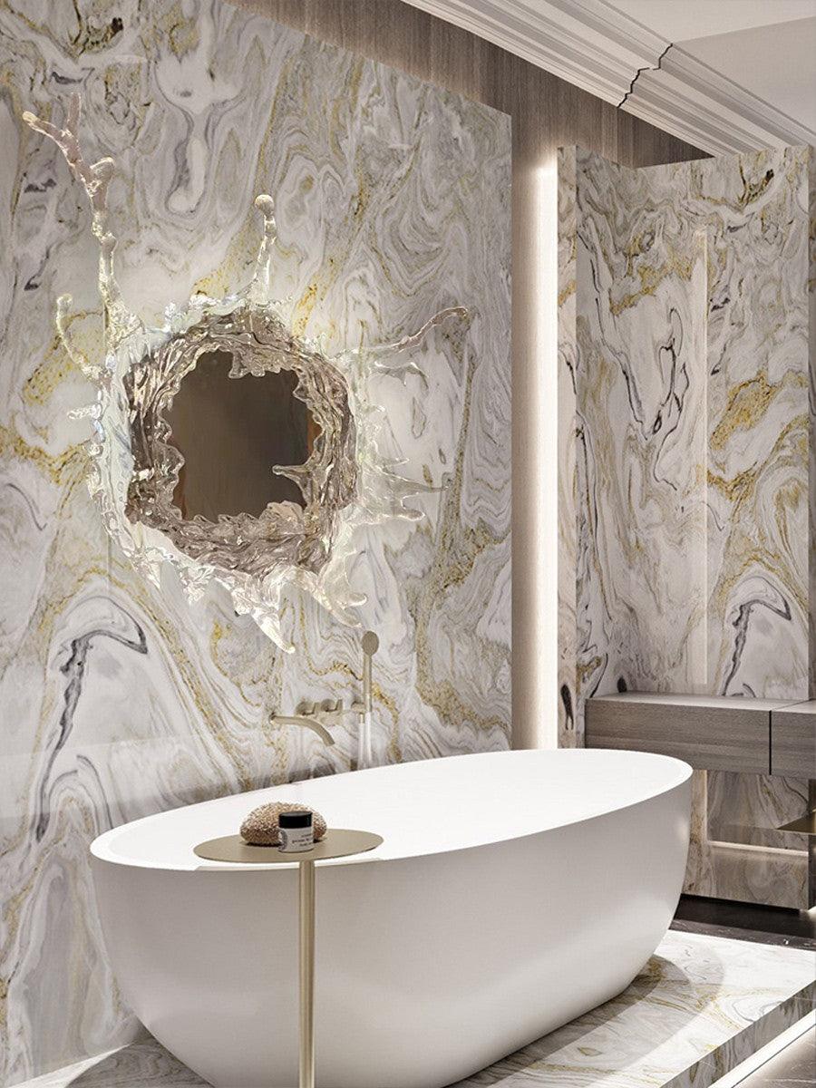 Water Drop Mirror Wall Lamp - Adjustable Brightness, Elegant Design