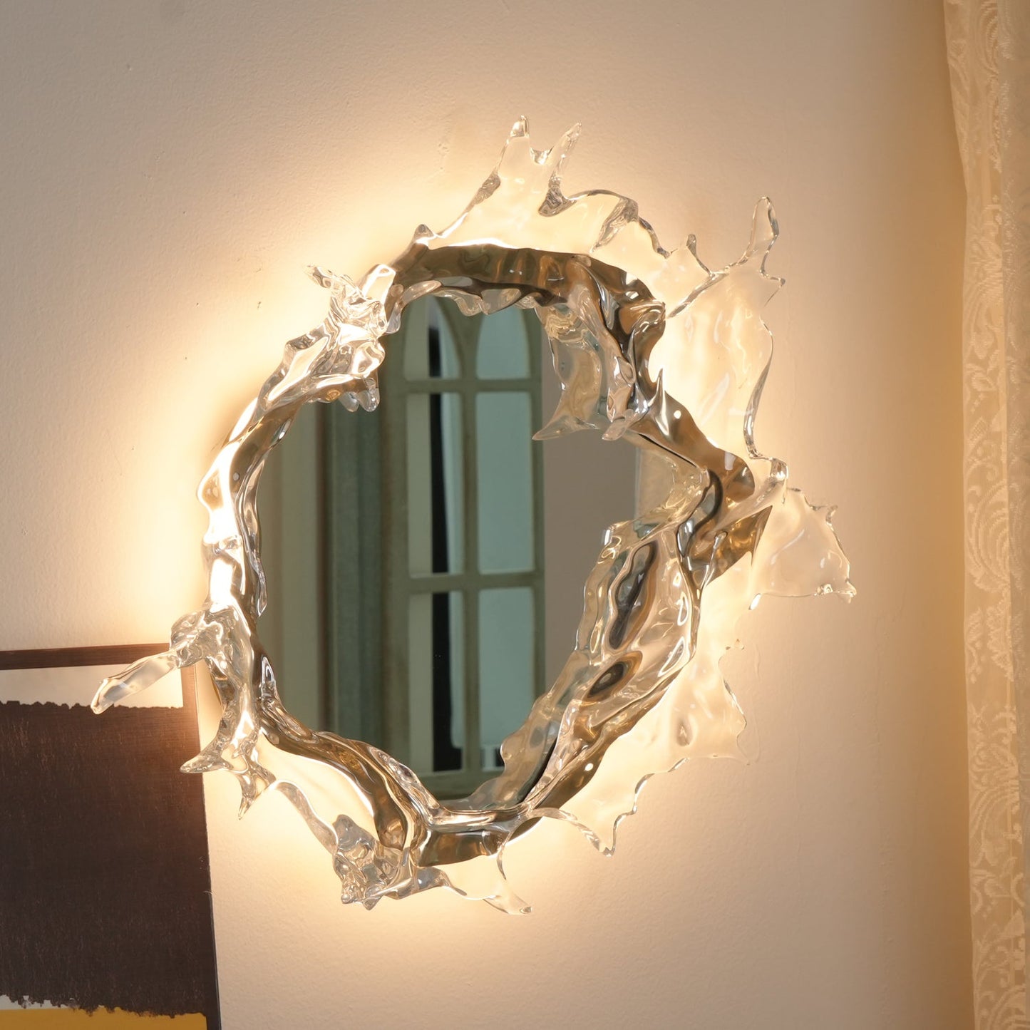 Water Drop Mirror Wall Lamp - Adjustable Brightness, Elegant Design
