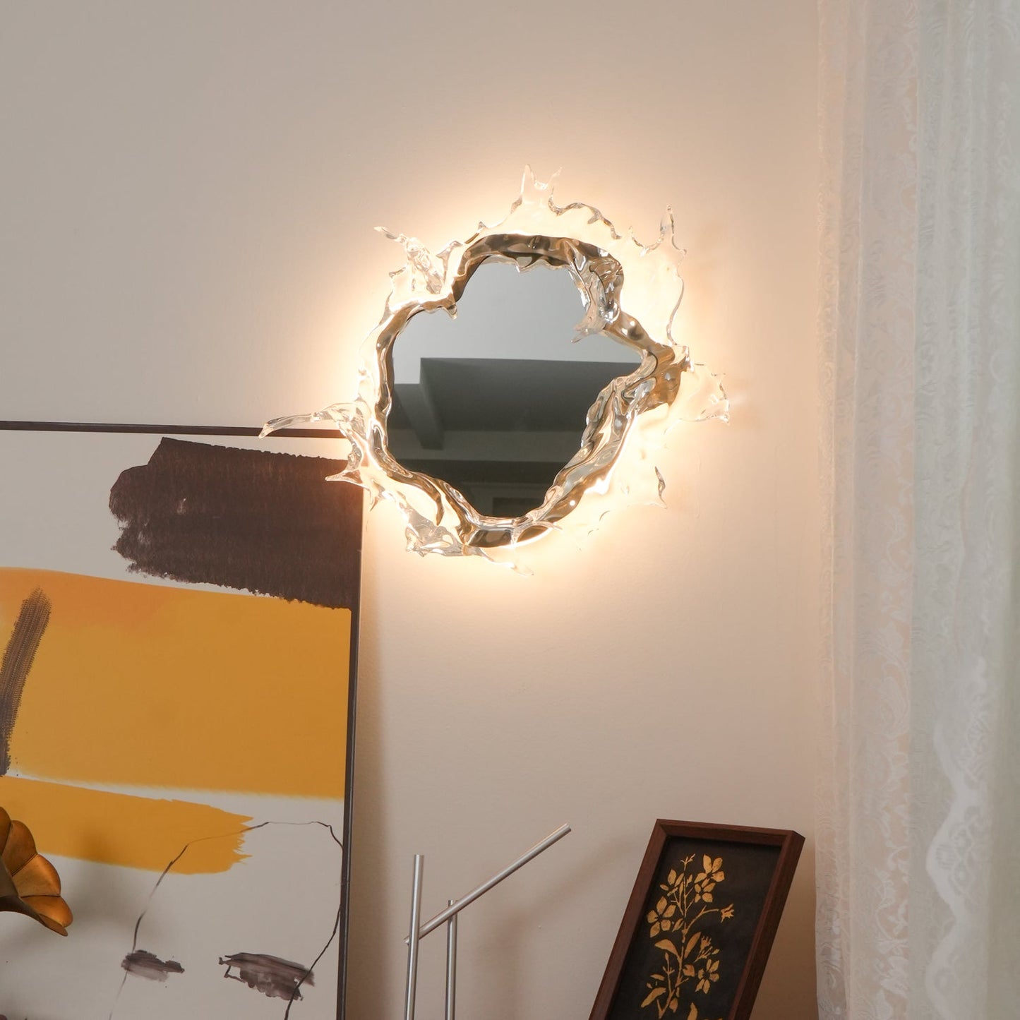 Water Drop Mirror Wall Lamp - Adjustable Brightness, Elegant Design