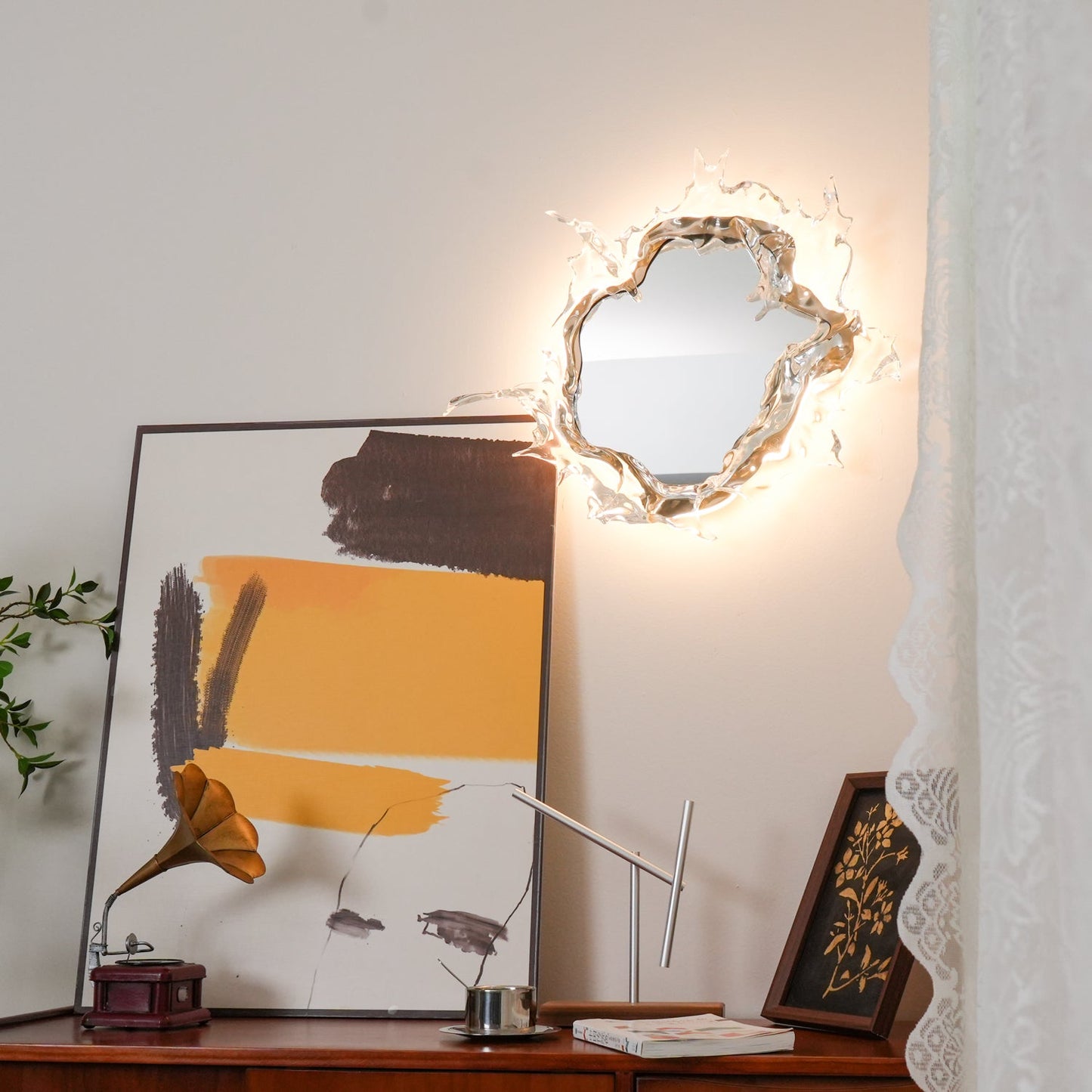Water Drop Mirror Wall Lamp - Adjustable Brightness, Elegant Design