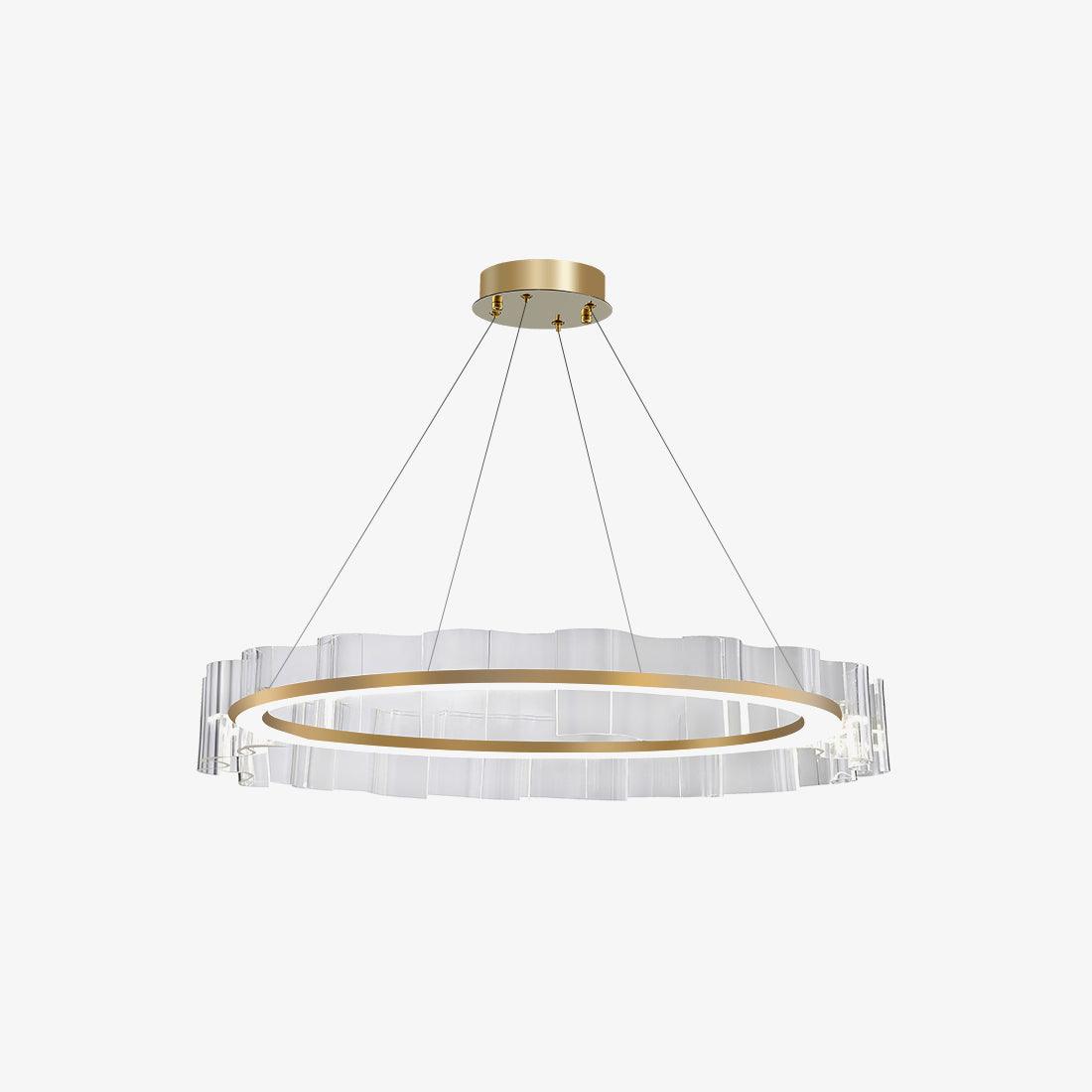 Elegant Water Wave Glass Chandelier with Adjustable Height & Dimmable