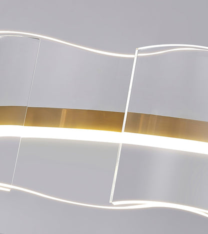 Elegant Water Wave Glass Chandelier with Adjustable Height & Dimmable