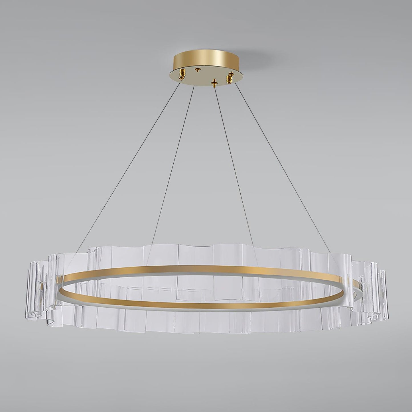 Elegant Water Wave Glass Chandelier with Adjustable Height & Dimmable