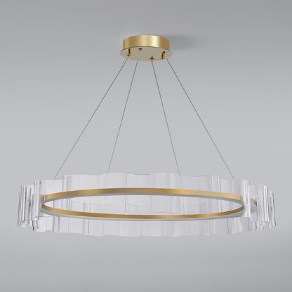Elegant Water Wave Glass Chandelier with Adjustable Height & Dimmable