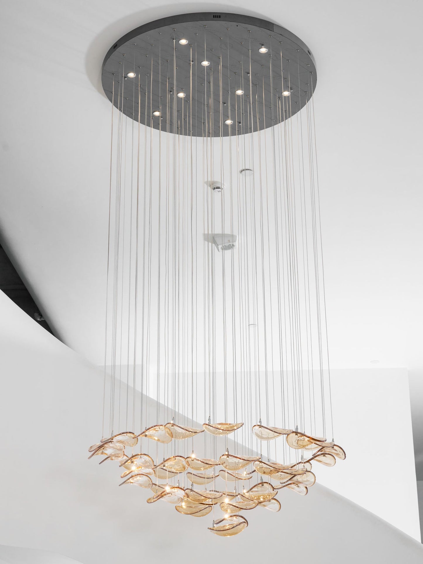 Elegant Wave Floating Leaf Chandelier with Adjustable Brightness & Eco