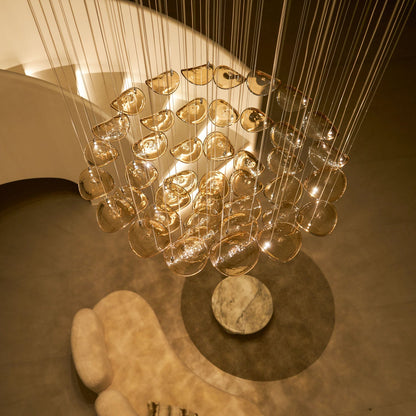 Elegant Wave Floating Leaf Chandelier with Adjustable Brightness & Eco