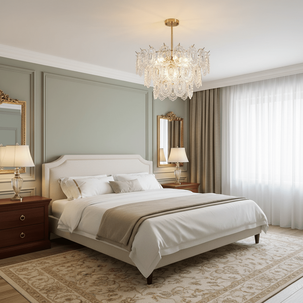 Elegant Wave Glass Chandelier - Modern Design with Adjustable Height