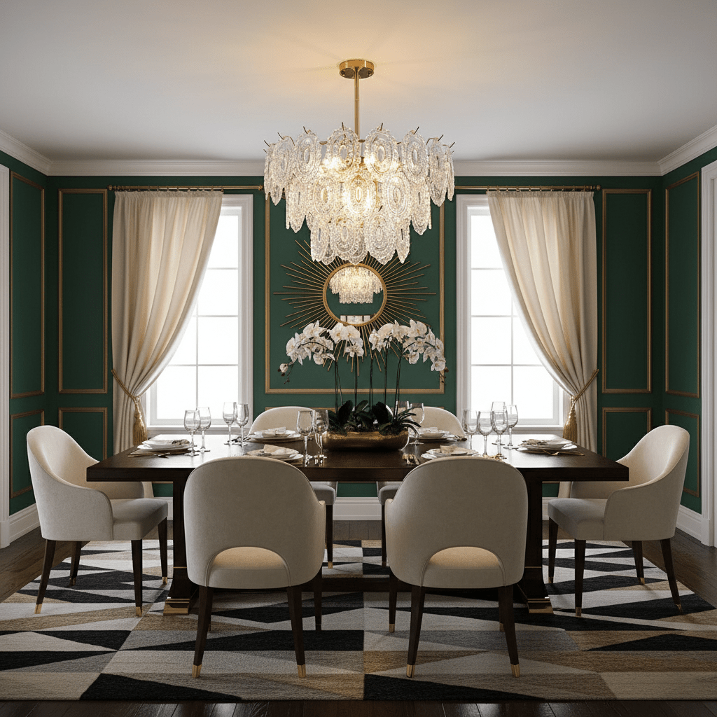 Elegant Wave Glass Chandelier - Modern Design with Adjustable Height