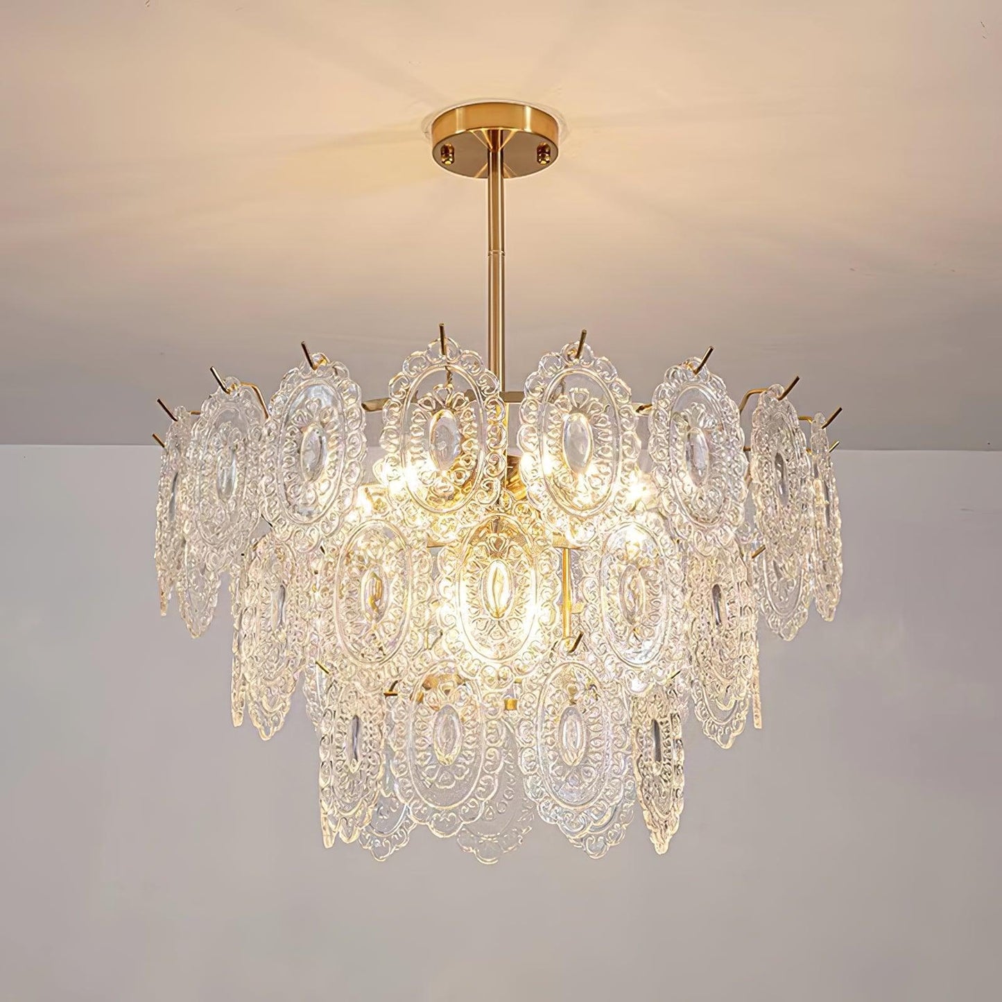 Elegant Wave Glass Chandelier - Modern Design with Adjustable Height