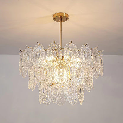 Elegant Wave Glass Chandelier - Modern Design with Adjustable Height
