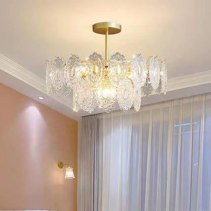 Elegant Wave Glass Chandelier - Modern Design with Adjustable Height