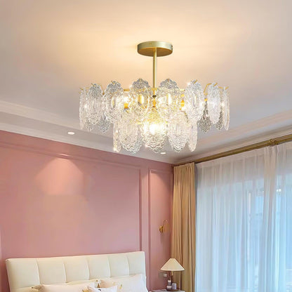 Elegant Wave Glass Chandelier - Modern Design with Adjustable Height