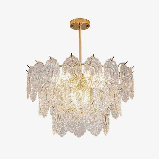 Elegant Wave Glass Chandelier - Modern Design with Adjustable Height