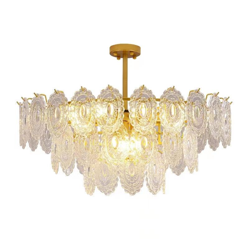 Elegant Wave Glass Chandelier - Modern Design with Adjustable Height