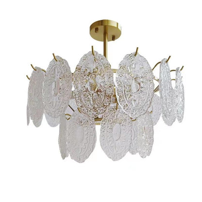 Elegant Wave Glass Chandelier - Modern Design with Adjustable Height