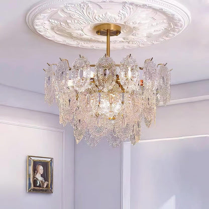Elegant Wave Glass Chandelier - Modern Design with Adjustable Height