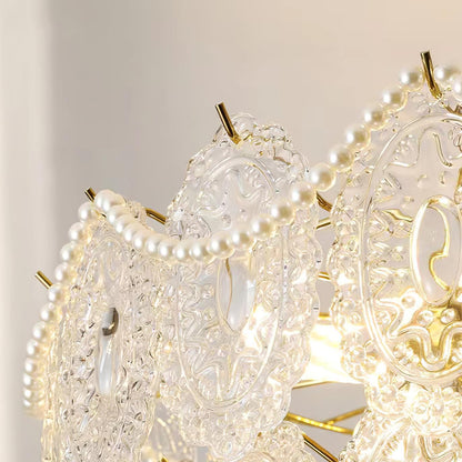 Elegant Wave Pearl Chandelier - Dimmable LED & Adjustable Height