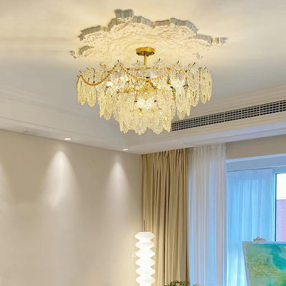 Elegant Wave Pearl Chandelier - Dimmable LED & Adjustable Height