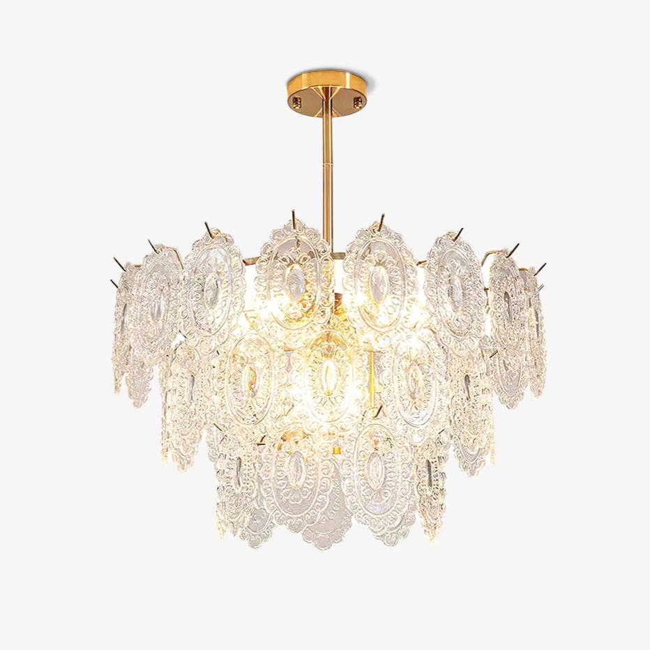 Elegant Wave Glass Chandelier - Modern Design with Adjustable Height