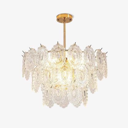 Elegant Wave Glass Chandelier - Modern Design with Adjustable Height