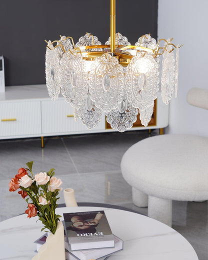 Elegant Wave Glass Chandelier - Modern Design with Adjustable Height