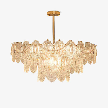 Elegant Wave Pearl Chandelier - Dimmable LED & Adjustable Height