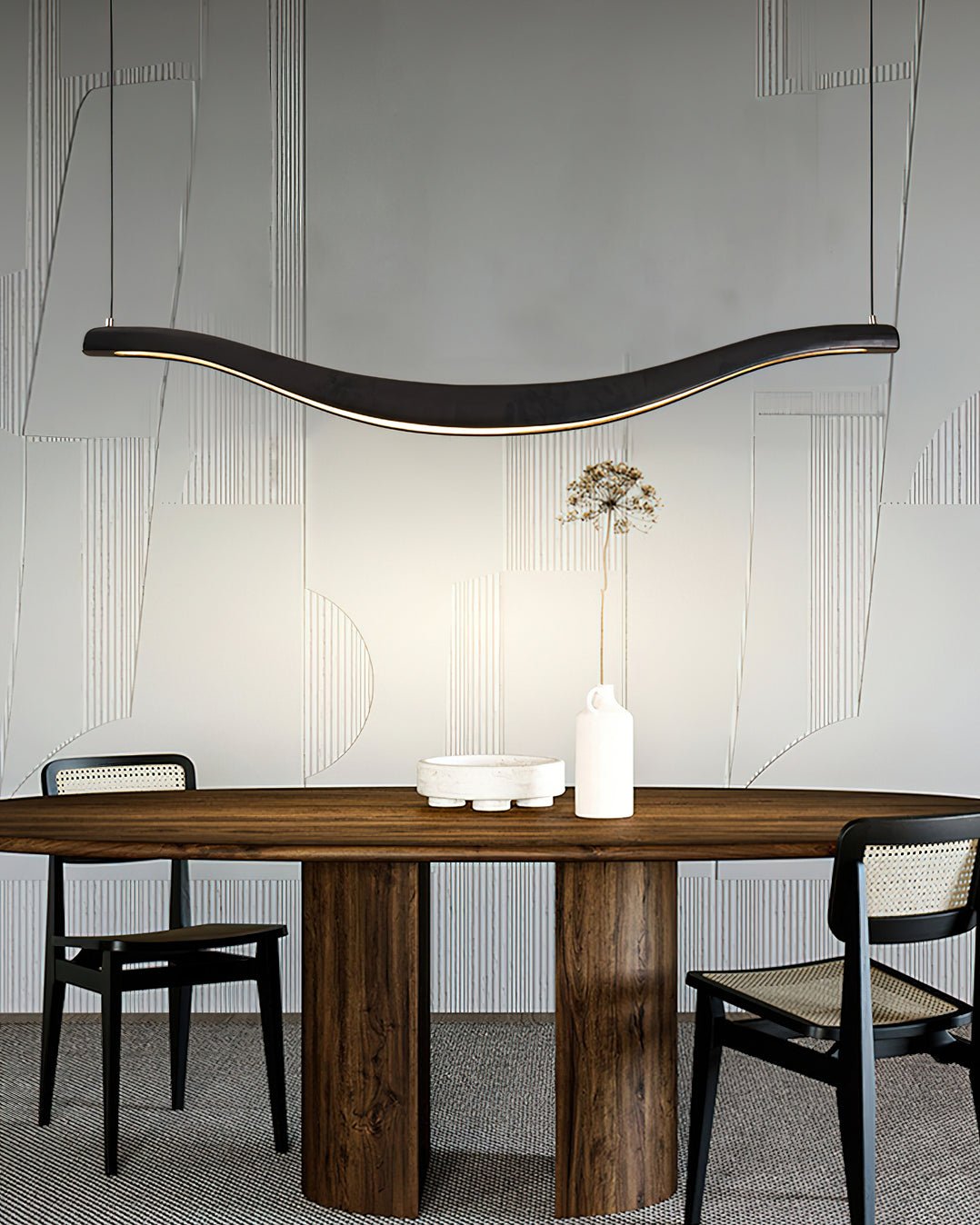 Waveform Chandelier - Modern Design with Adjustable Brightness & LED L