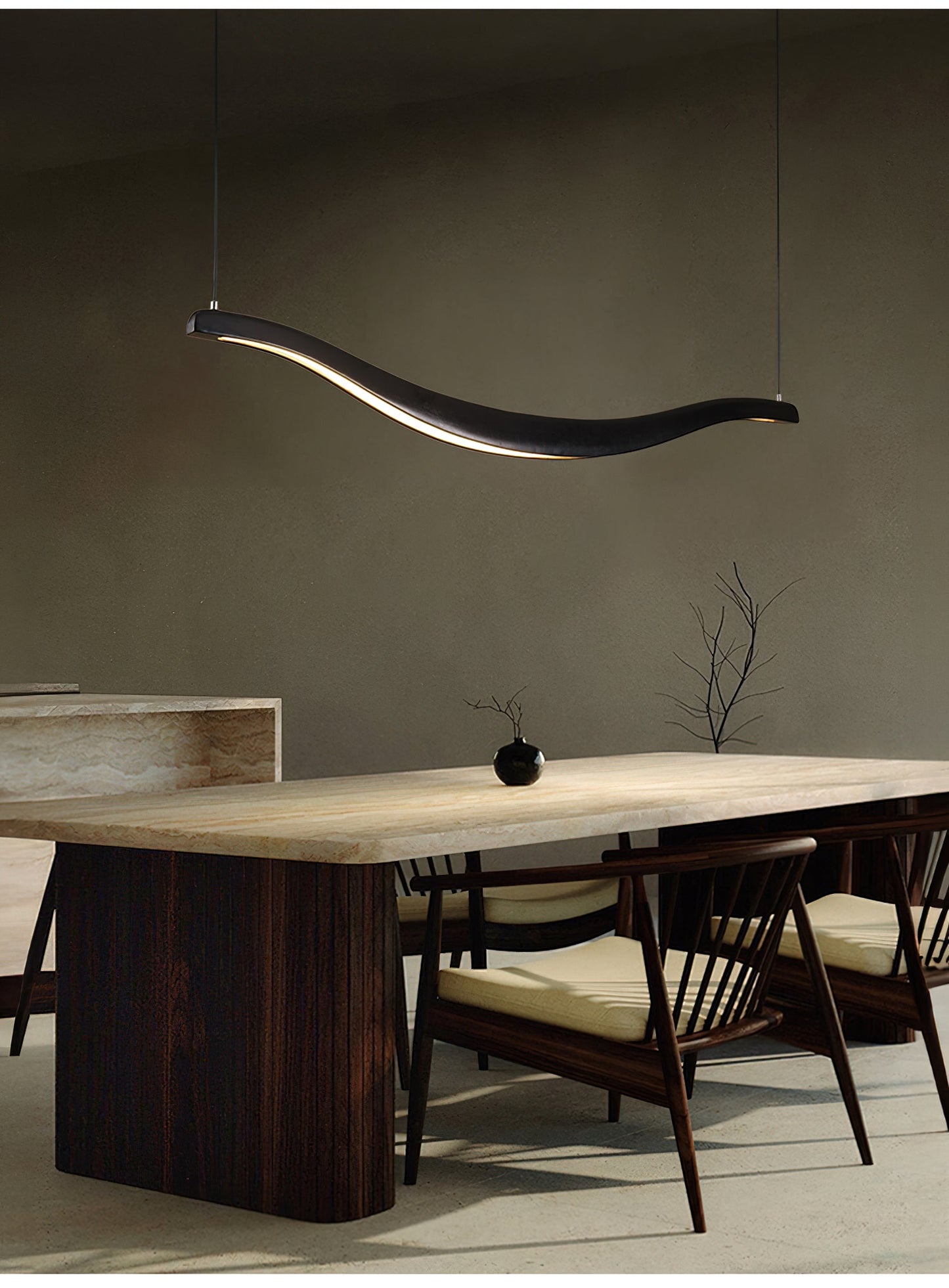 Waveform Chandelier - Modern Design with Adjustable Brightness & LED L