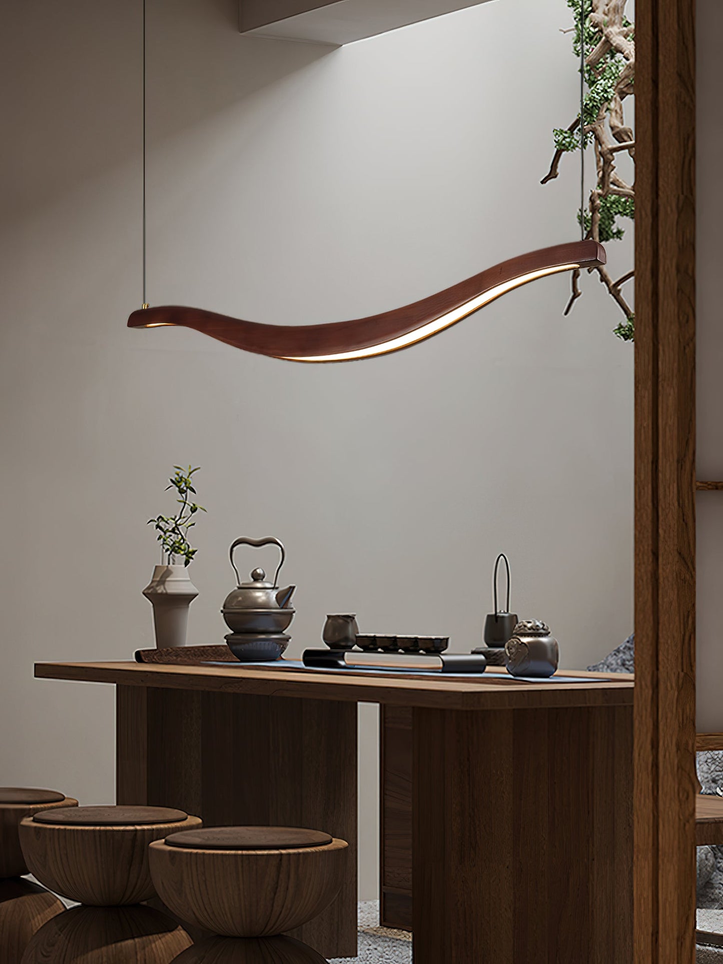 Waveform Chandelier - Modern Design with Adjustable Brightness & LED L