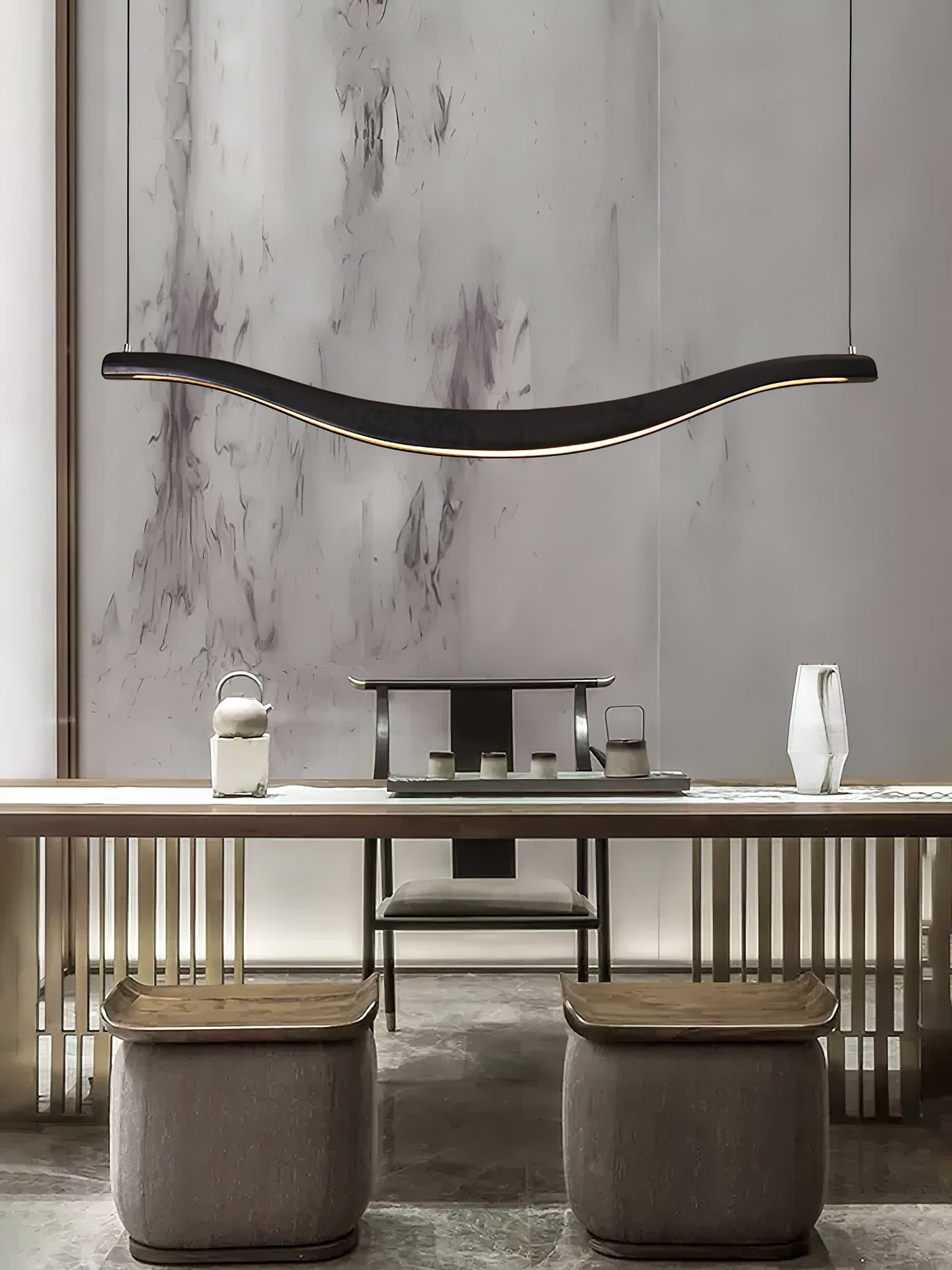 Waveform Chandelier - Modern Design with Adjustable Brightness & LED L
