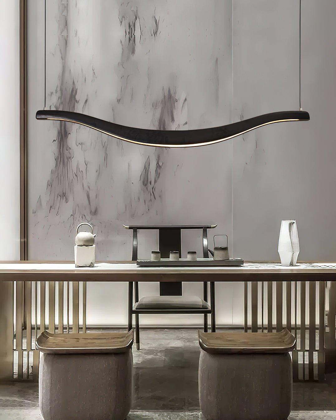 Waveform Chandelier - Modern Design with Adjustable Brightness & LED L