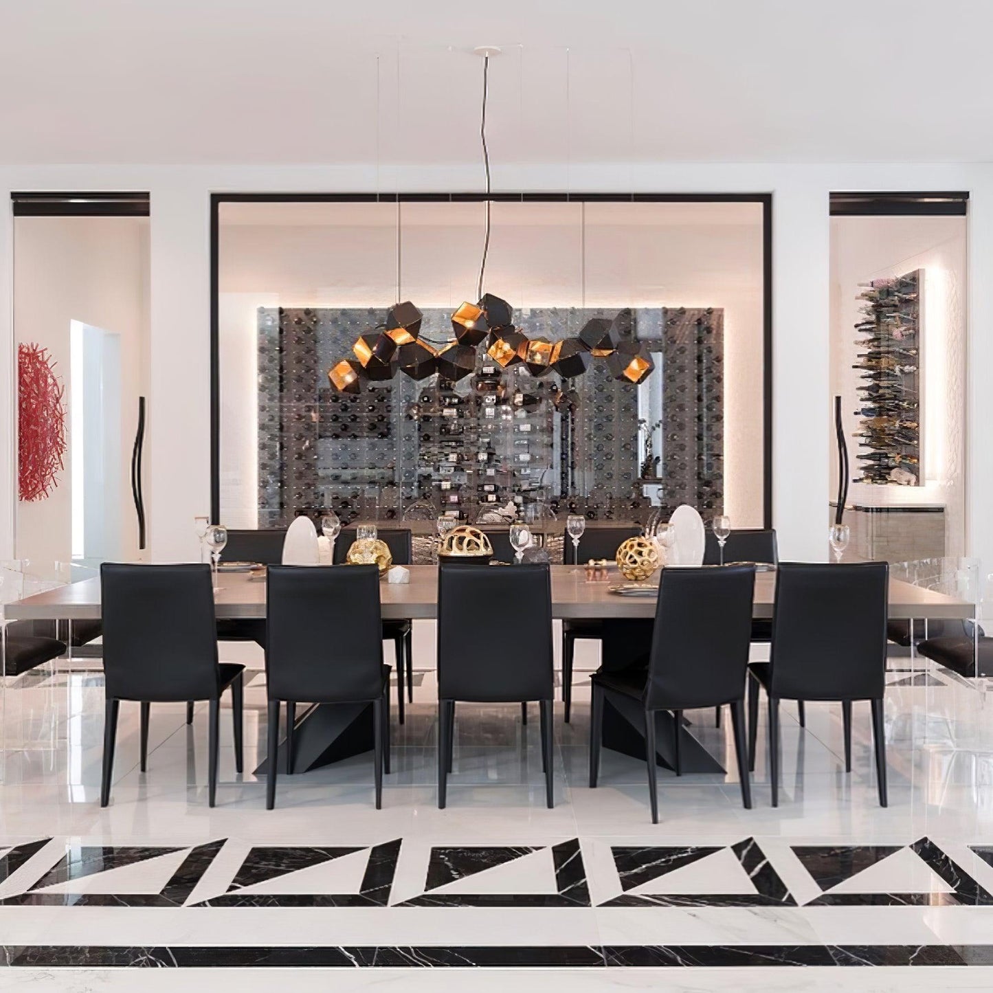 Facet Modular Chandelier - Customizable Design with LED Compatibility