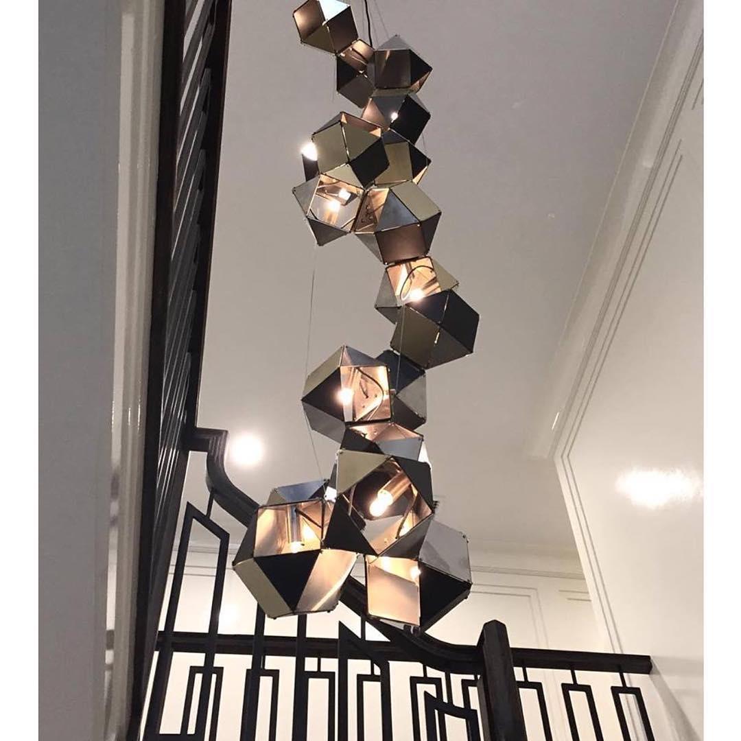 Facet Modular Chandelier - Customizable Design with LED Compatibility