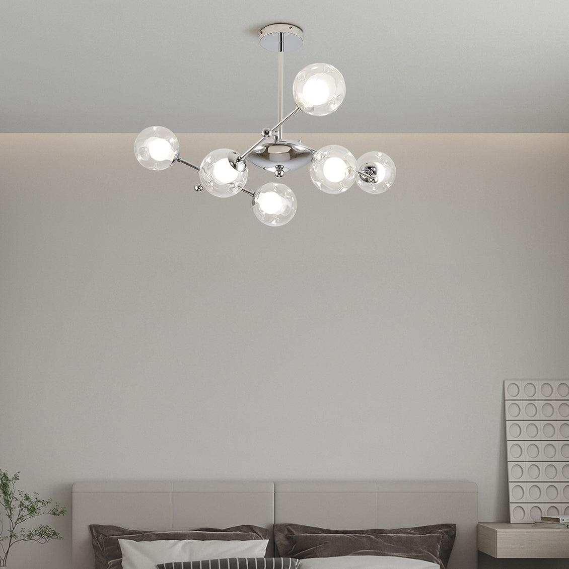 Sputnik Chandelier - Modern Design, Adjustable Brightness, 6 Lights
