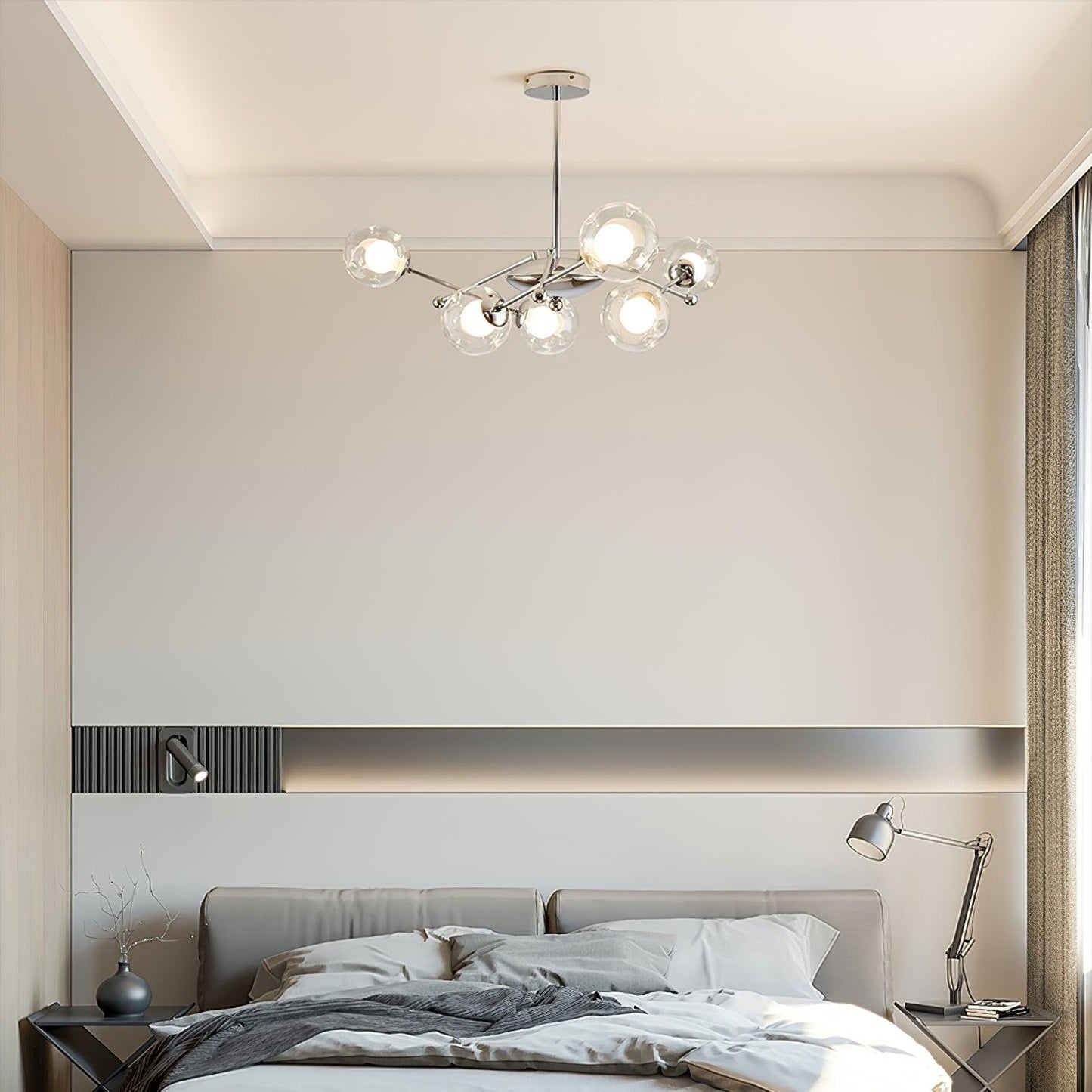 Sputnik Chandelier - Modern Design, Adjustable Brightness, 6 Lights