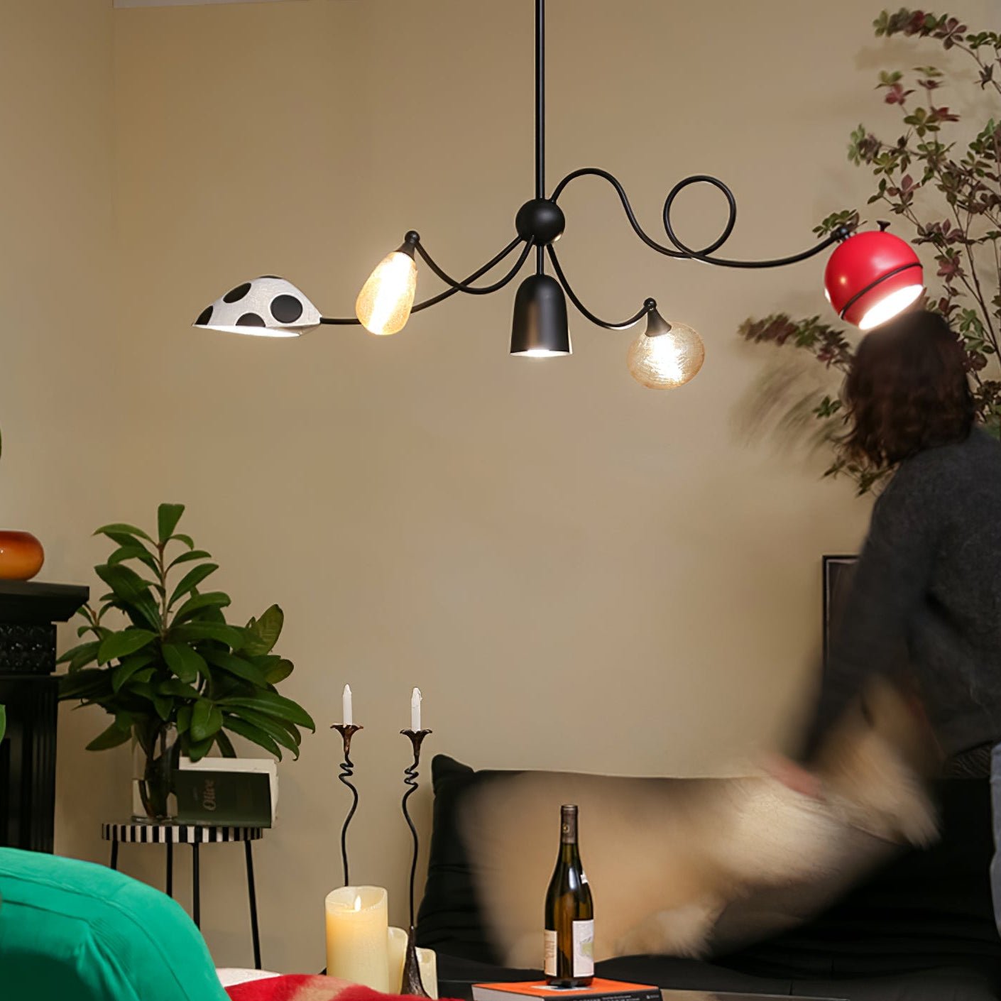 Artistic Chandelier with Adjustable Brightness and Unique Design