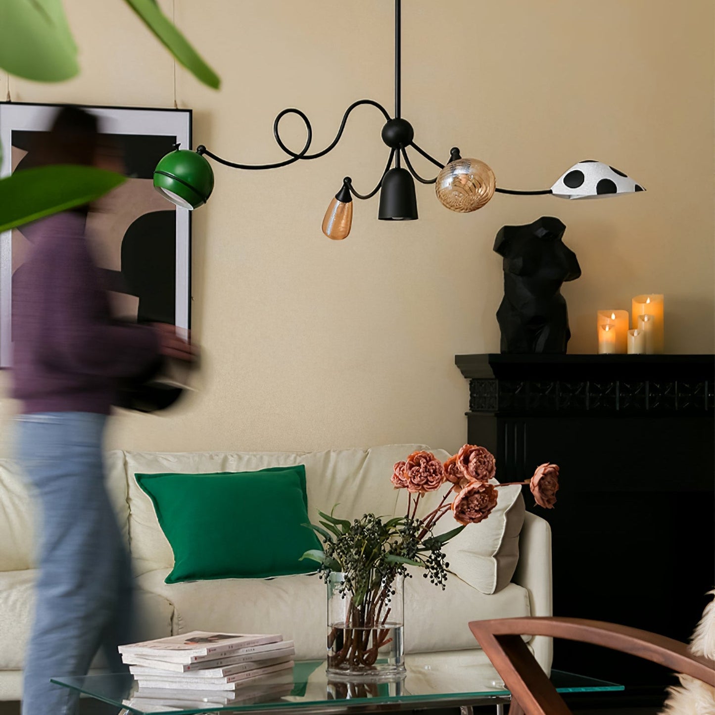 Artistic Chandelier with Adjustable Brightness and Unique Design