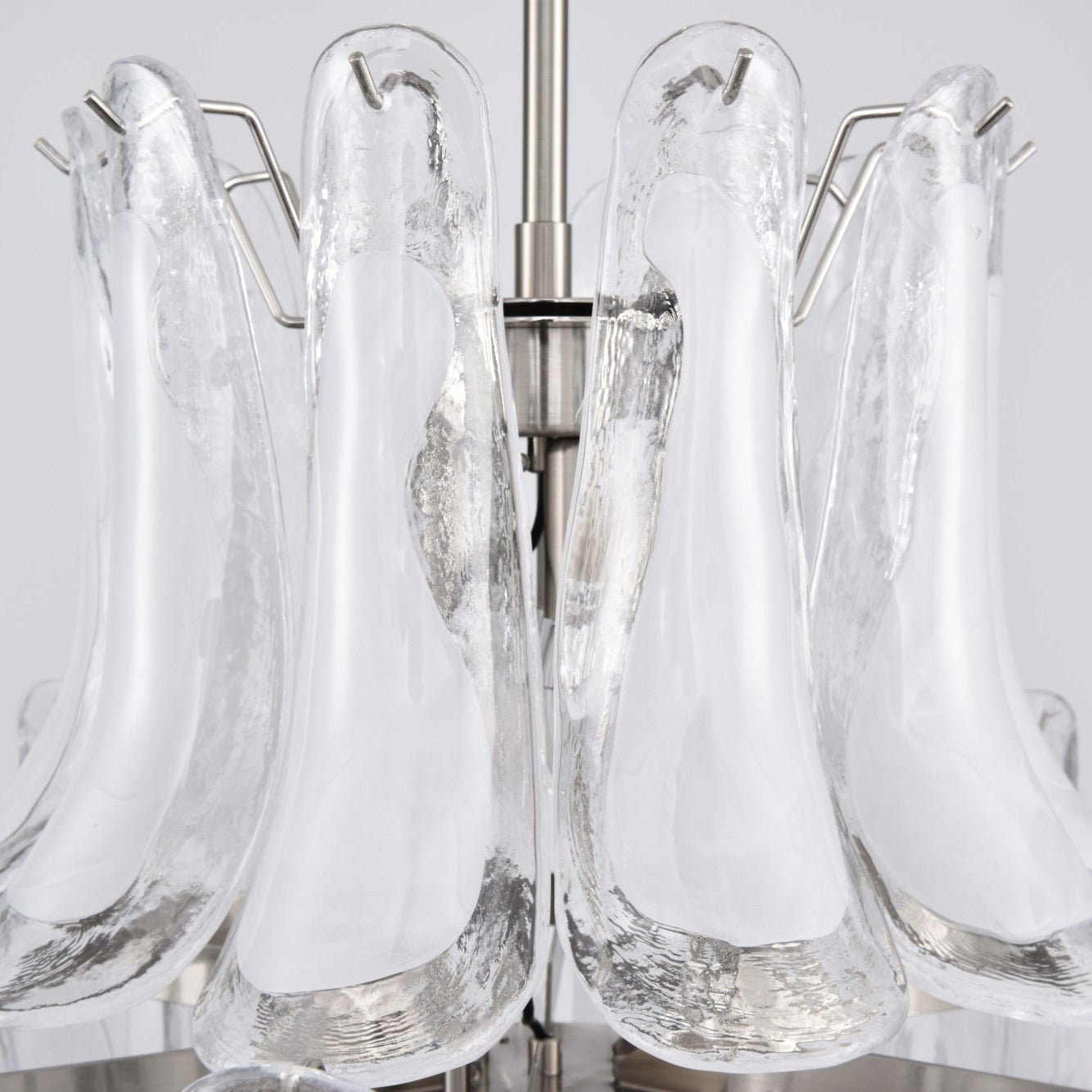 Elegant White Cloud Glass Petals Chandelier with Adjustable Height & L
