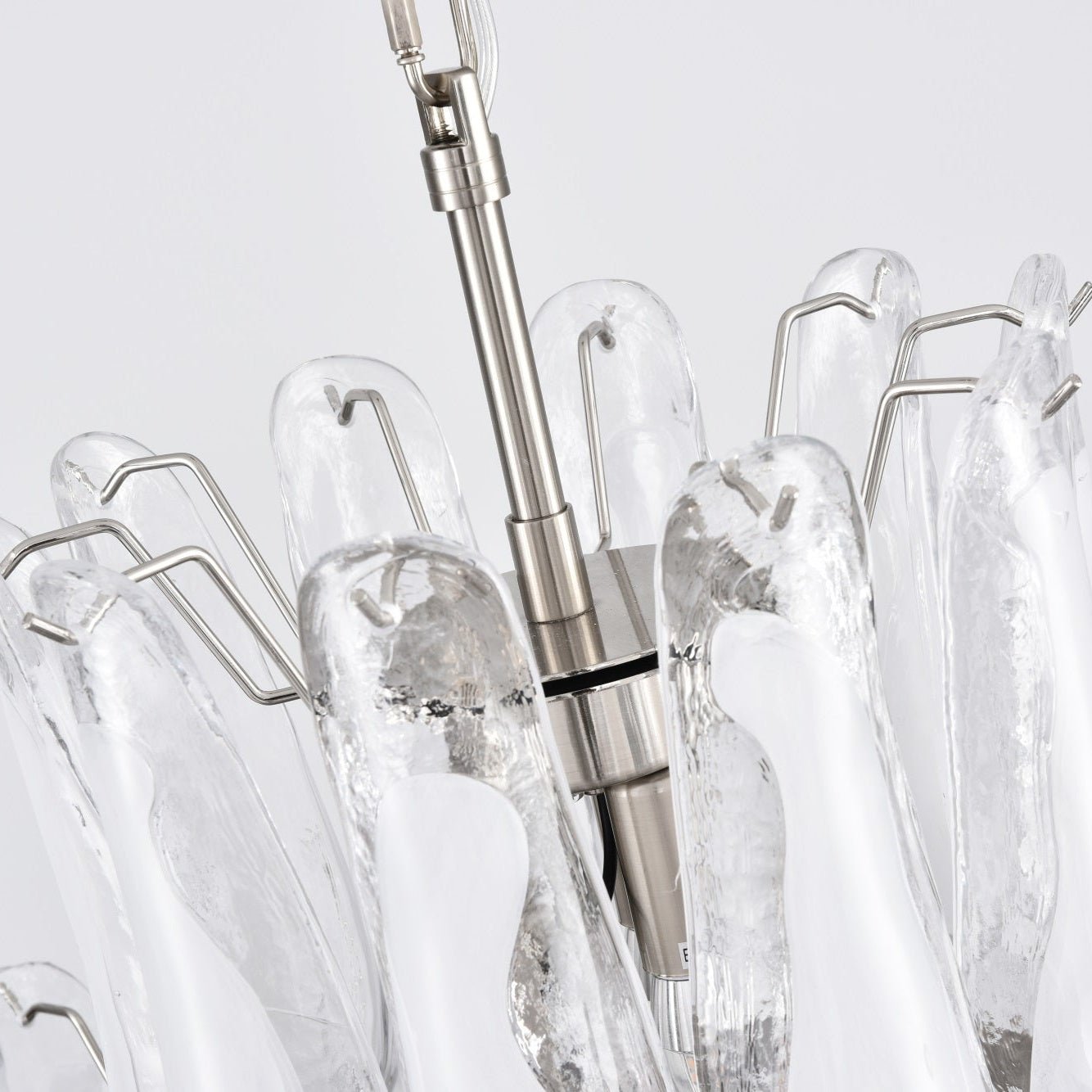 Elegant White Cloud Glass Petals Chandelier with Adjustable Height & L