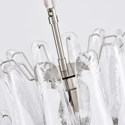 Elegant White Cloud Glass Petals Chandelier with Adjustable Height & L