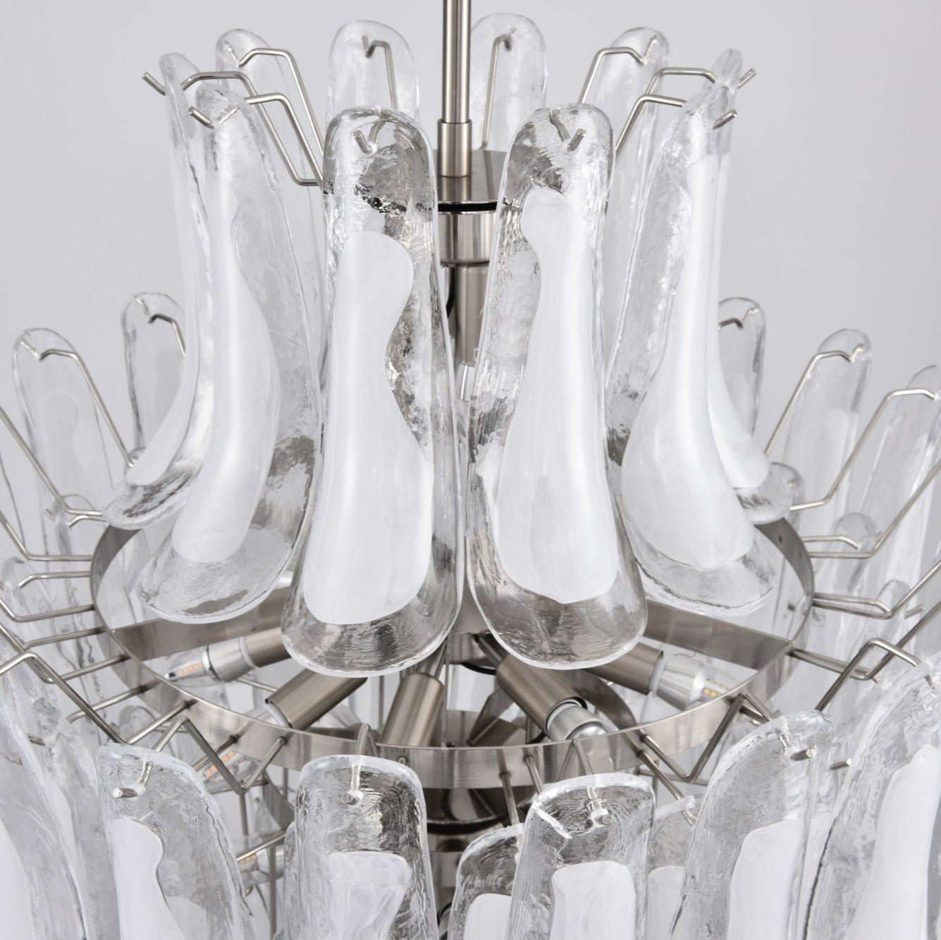 Elegant White Cloud Glass Petals Chandelier with Adjustable Height & L